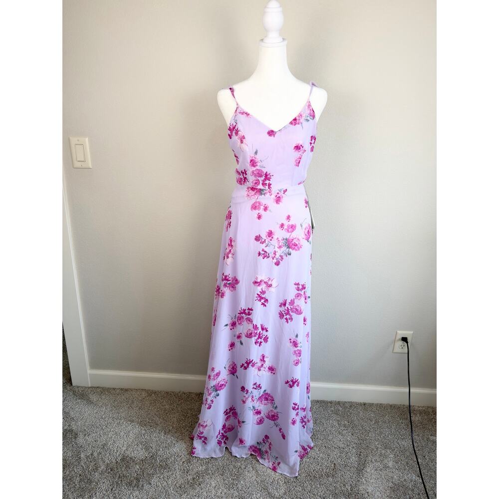 Lulus Meteoric Rise Lavender Floral Print Maxi Dress Small NWT - Picture 5 of 11